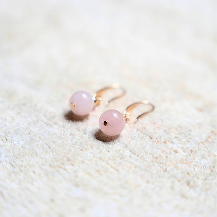 Amour - Boucles d'oreilles Quartz Rose